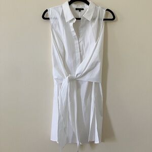 Lafayette 148 New York White Tie Front Mini Dress
